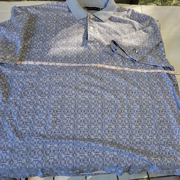 Jack Nicklaus Golf Polo Shirt Mens XL Blue Striped Double Mercerized Casual - Picture 2 of 5